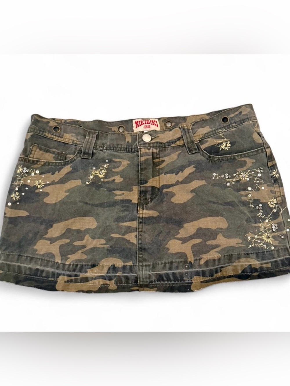 Nikibiki Camouflage Jeans with Red Logo Label